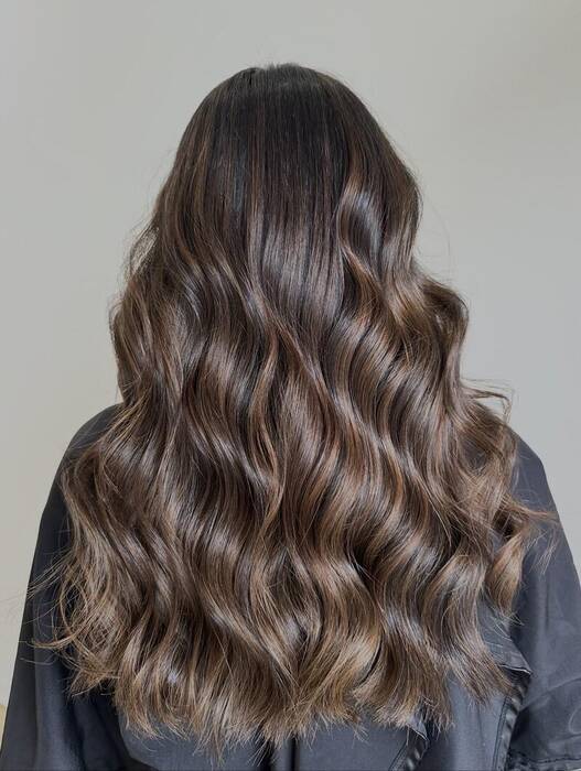 Brunette balayage hair styling near Atascocita TX
